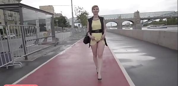  Jeny Smith public flasher shares great upskirt views on the streets